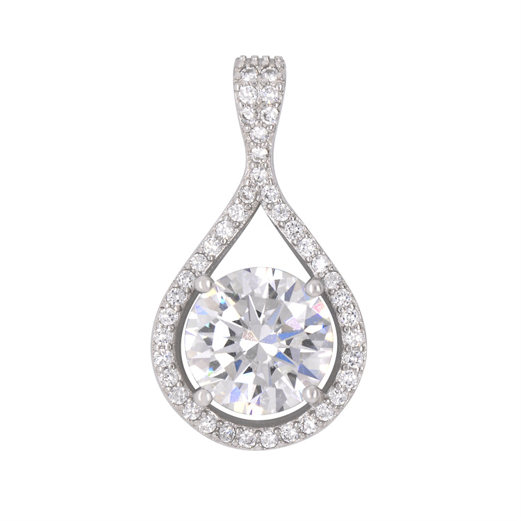 New Design Minimalist Jewelry 10k White Gold VVS Moissanite Chain Pendant