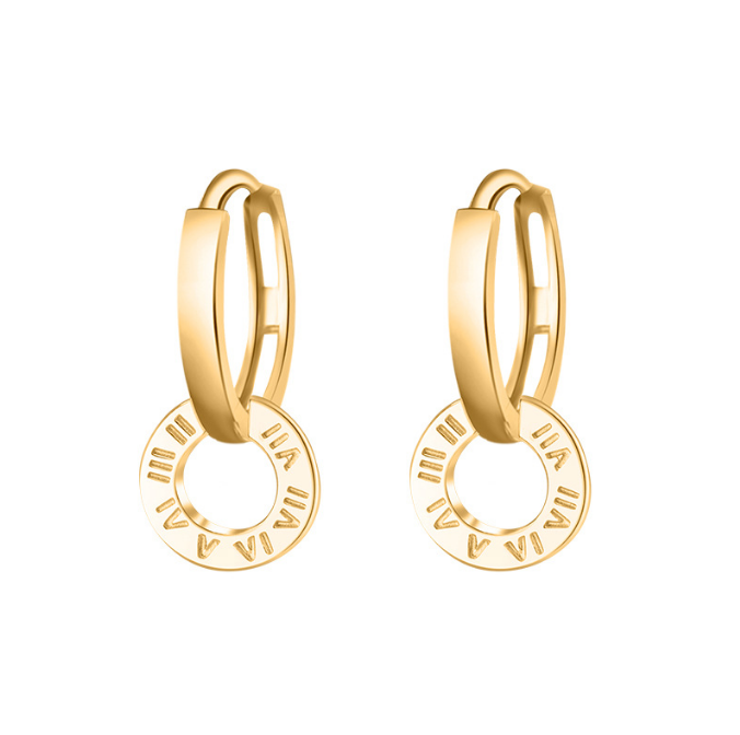 Real Solid 14K Gold Huggies Earrings Statement Earring Custom Jewelry