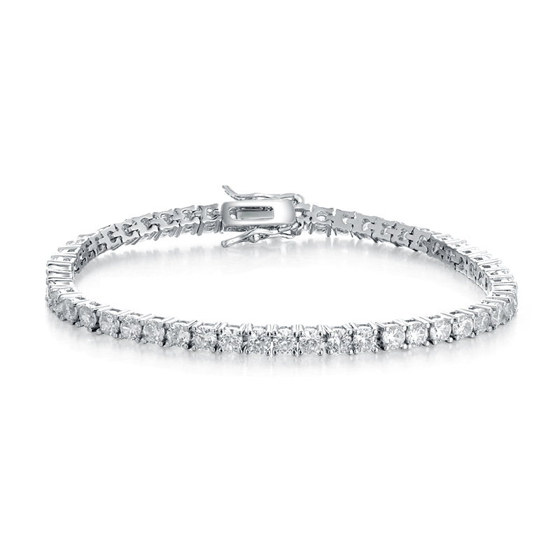 Moissanite Tennis Simple 9K Solid Gold HipHop Tennis Bracelet Moissanite Tennis Bracelet 9K Gold
