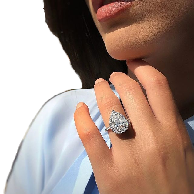 2024 Custom Star-Shaped Trendy Inlay Style 925 Sterling Silver Moissanite Diamond Engagement Ring for  Certified for Parties