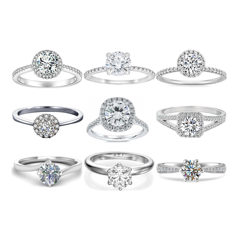 2022 Fashion  925 Sterling Silver Moissanite Diamond Wedding Ring  for Women Gift