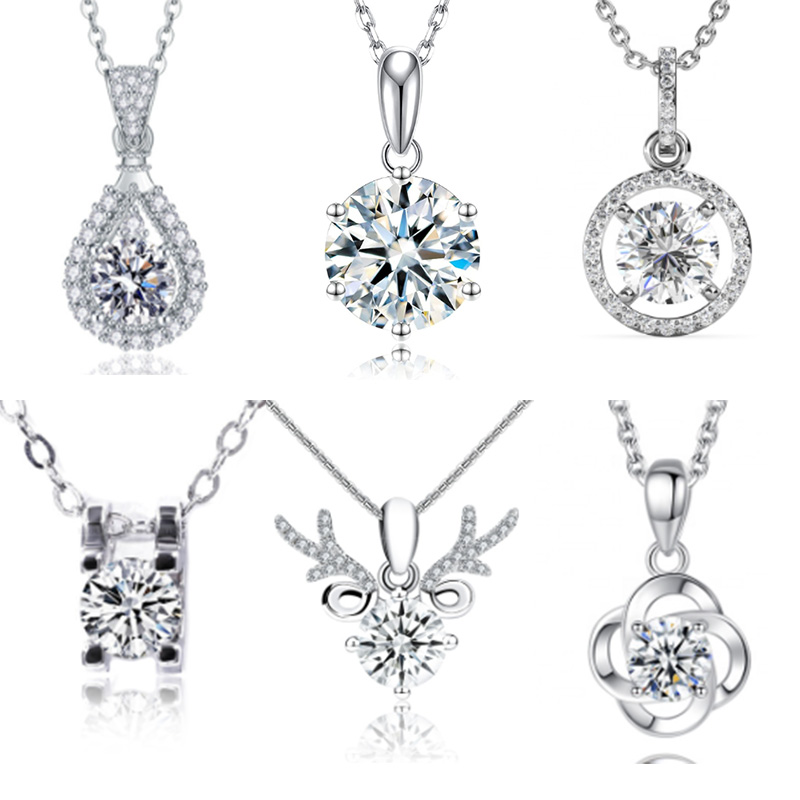 Wholesale Fine Jewelry Simple Pendant S925 Sterling Silver Pendant Necklace for Women