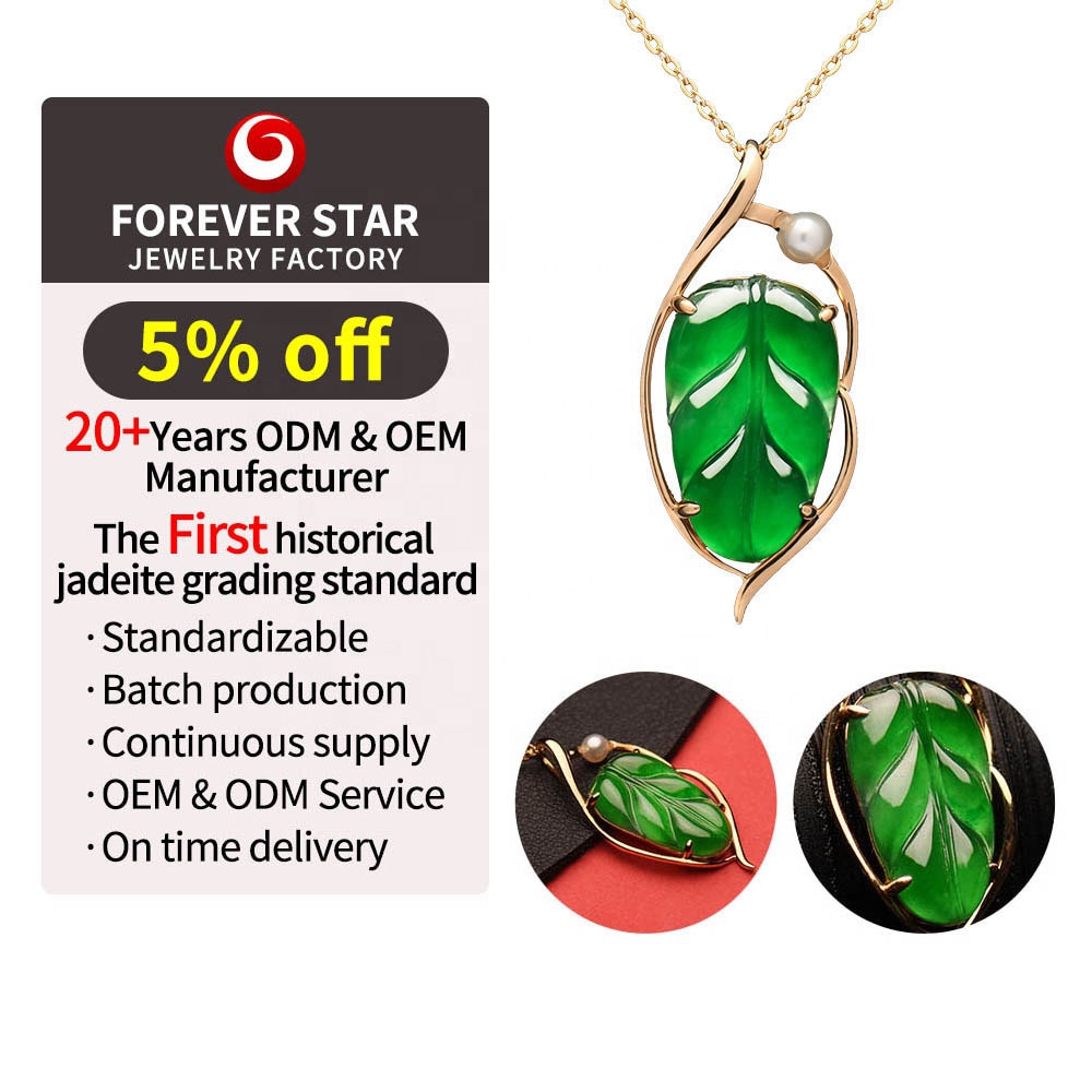 AAA Natural Grade Imperial Green Jadeite Pendant with 18K Gold Excellent Gifts-Solid Star Number Charm Pendants Diamond Jewelry