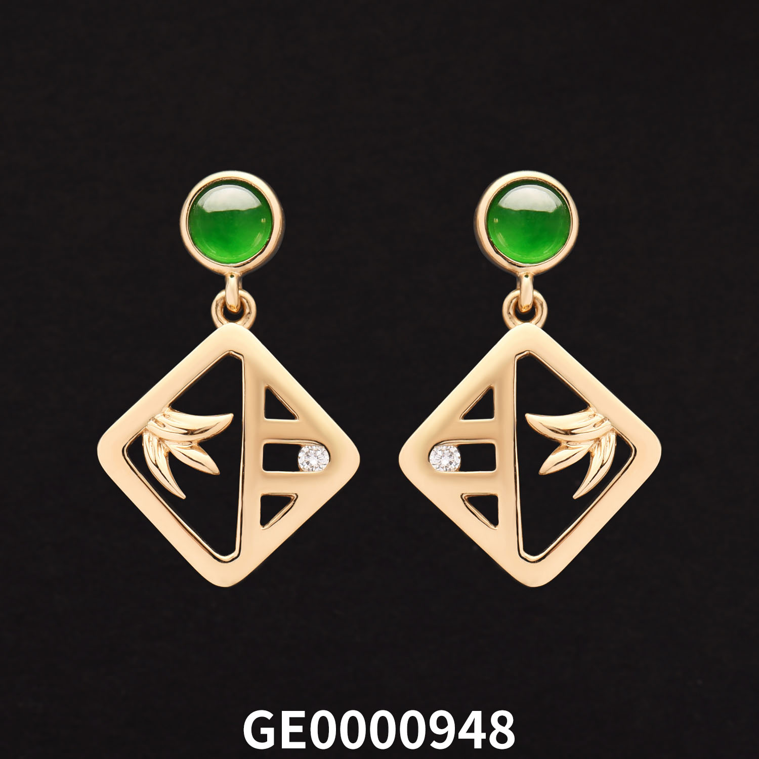 18K Real Gold Inlaid Diamond Imperial Green Glassy Jadeite Jade Unisex Classic Pendant for Children Good Luck Perfect Inverted