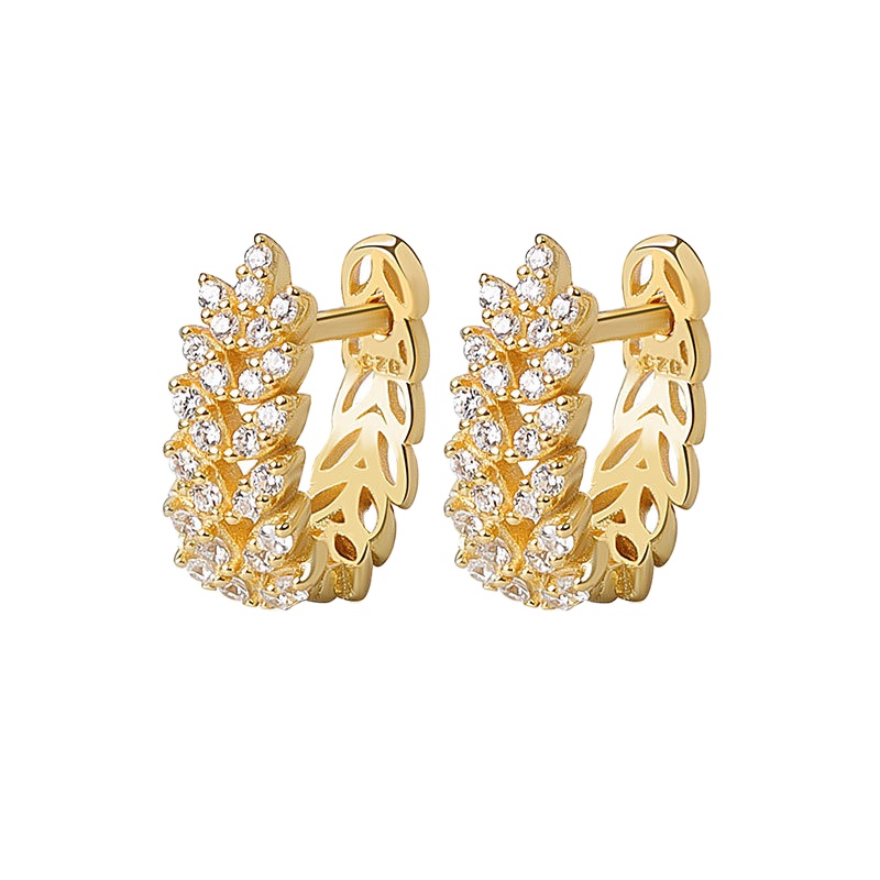 Factory Wholesale Brass Leaf Designer Earrings Fashion Jewelry Earrings