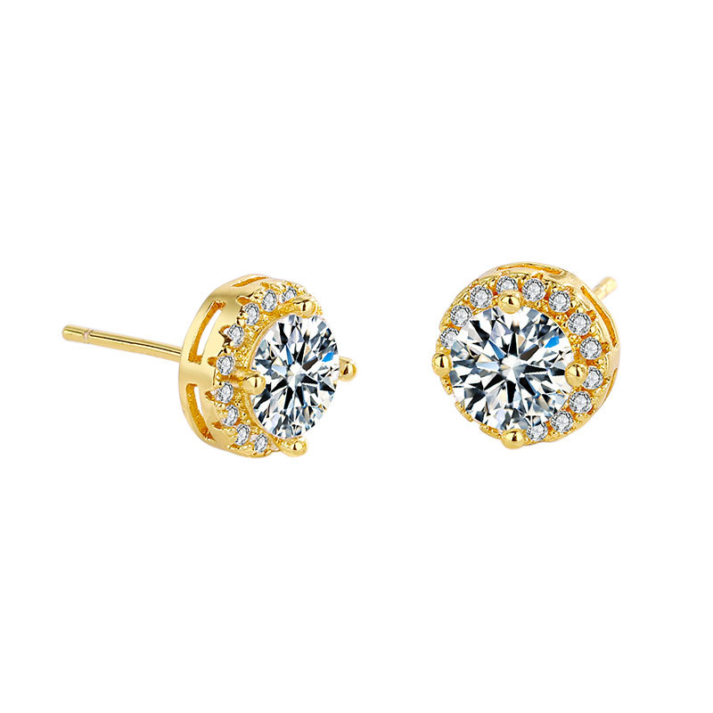 High Quality CZ Stud Cute Korean Brass Earrings