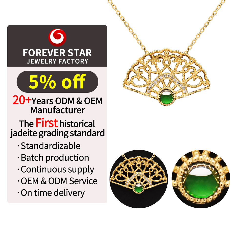 Elegant Imperial Green Jadeite Pendant 22K Gold Wedding Jewelry with Charm Fine 22K Gold Imperial Green Jadeite Jewelry Pendant