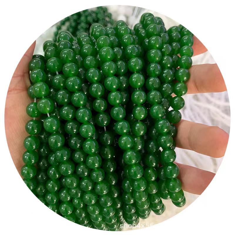 Unisex 4-20MM Natural Green White Jade Beads Bracelet Fine Jewelry Featuring Diamond Quartz Amethyst for Weddings Parties Gifts