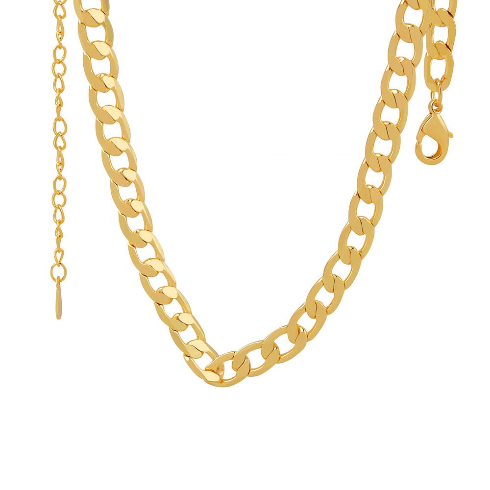 Wholesale Jewelry Factory Cheap Price 18K Gold Plated Fashion Jewelry Chain Necklace
