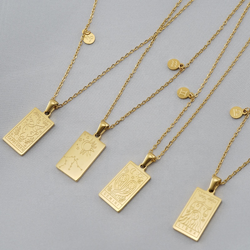 Fashionable 18K Gold Plated High Quality Shiny Chain Necklace With Pattern Engraving Charm Pendant Necklace
