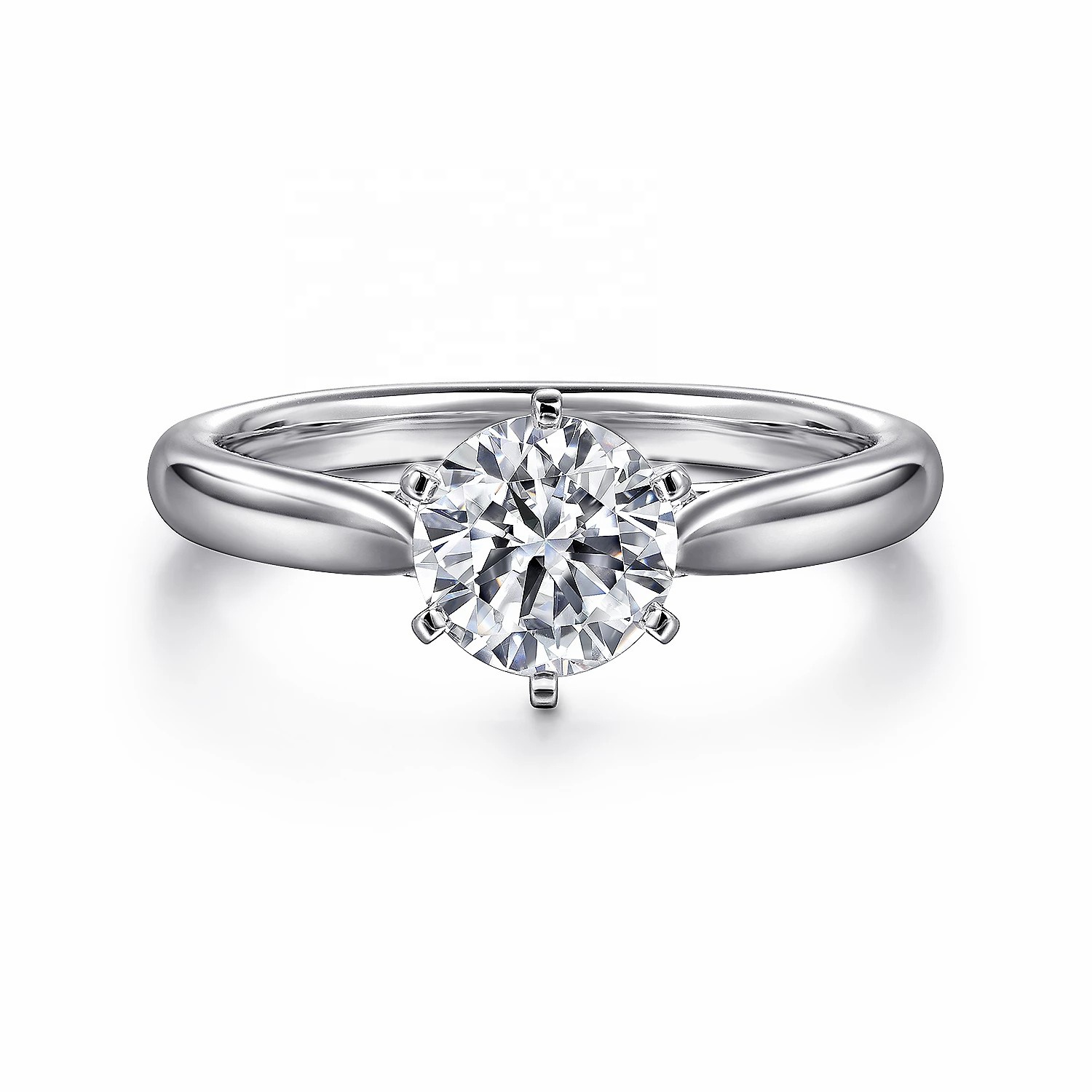 Classic Design 10K Solid Gold High Quality Polishing Shiny Ring Band One Carat Lab Grown Diamond Woman Wedding Ring