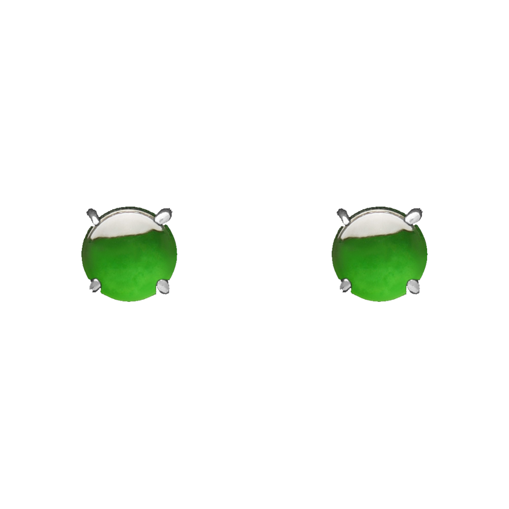 Forever Star Silver Star-Shaped Stud Earrings Genuine Icy Jadeite Classic Third Party Certified Fashion's Highest Level