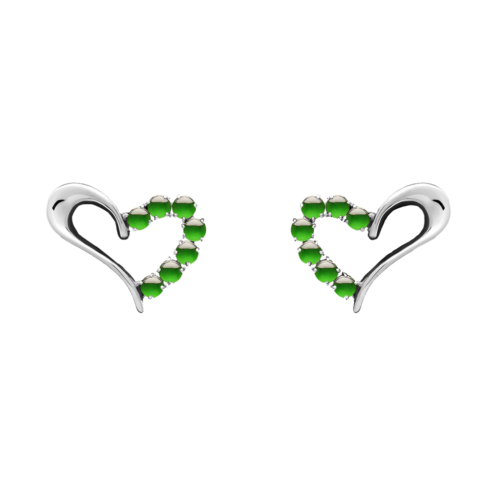 Novel Design 18K White Gold Earrings High-End Quality Genuine Jadeite Full Green Color Icy Jadeite Stud for Weddings