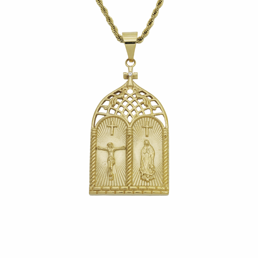 Jesus the Madonna Pendant 14K 18K 24k Real Gold Jewelry Necklace Solid Gold Pendant Necklace