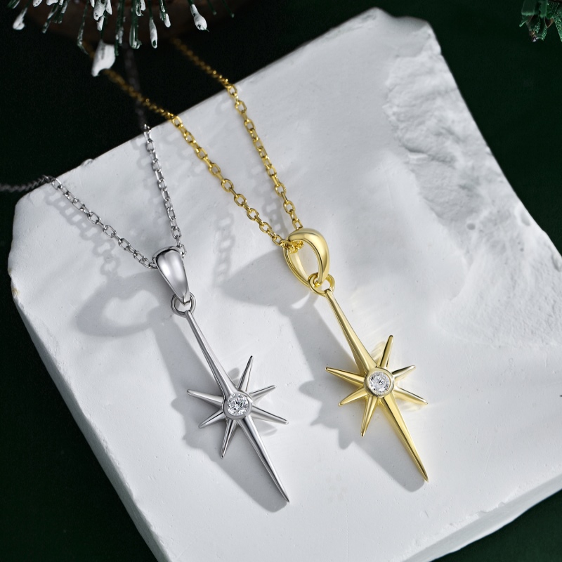 S925 Sterling Silver Original Design Christmas Sun Modeling Simple Design Necklace