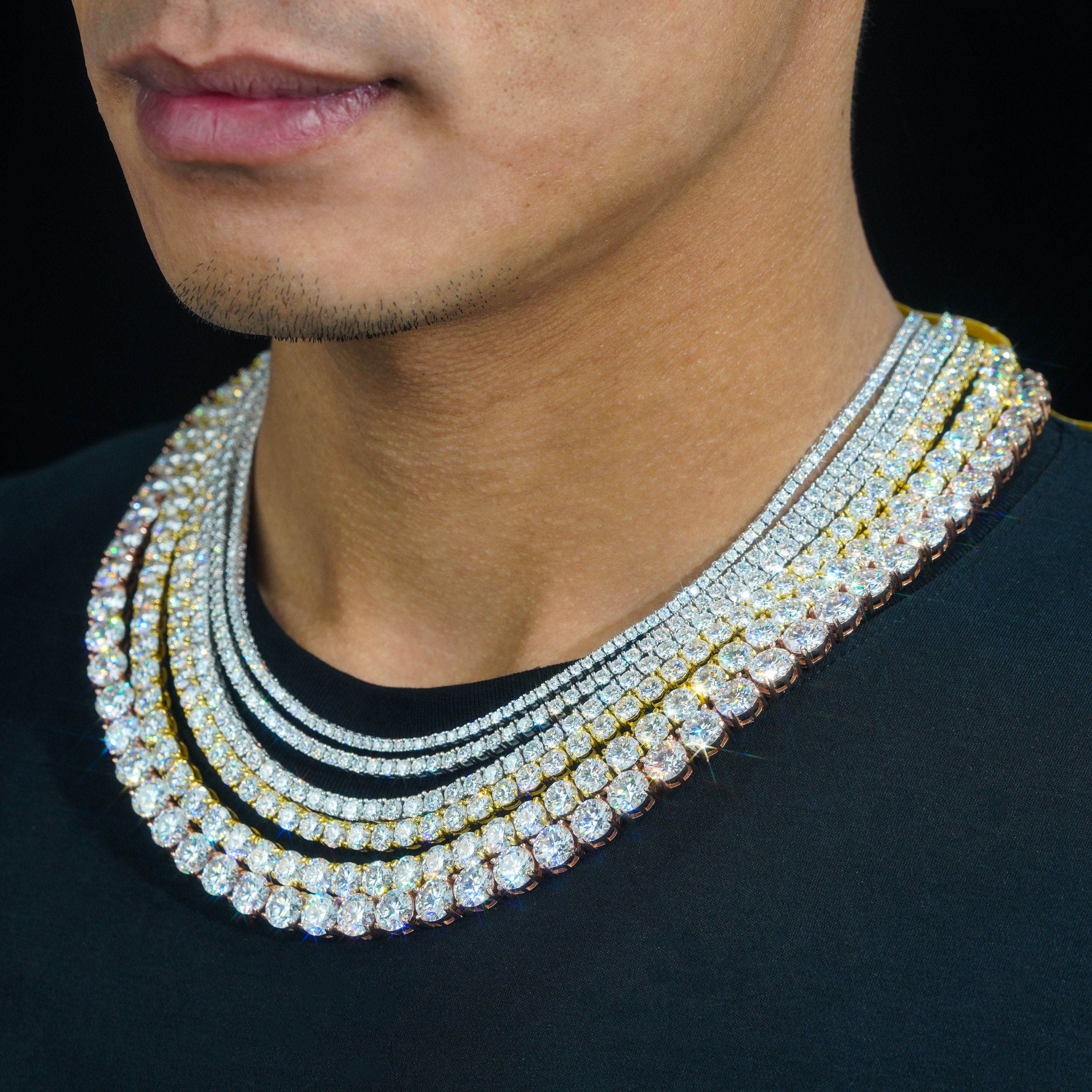 Custom 925 Sterling Silver VVS Moissanite Cuban Link Chain Hip Hop Style Ice Out Mossanite Necklace