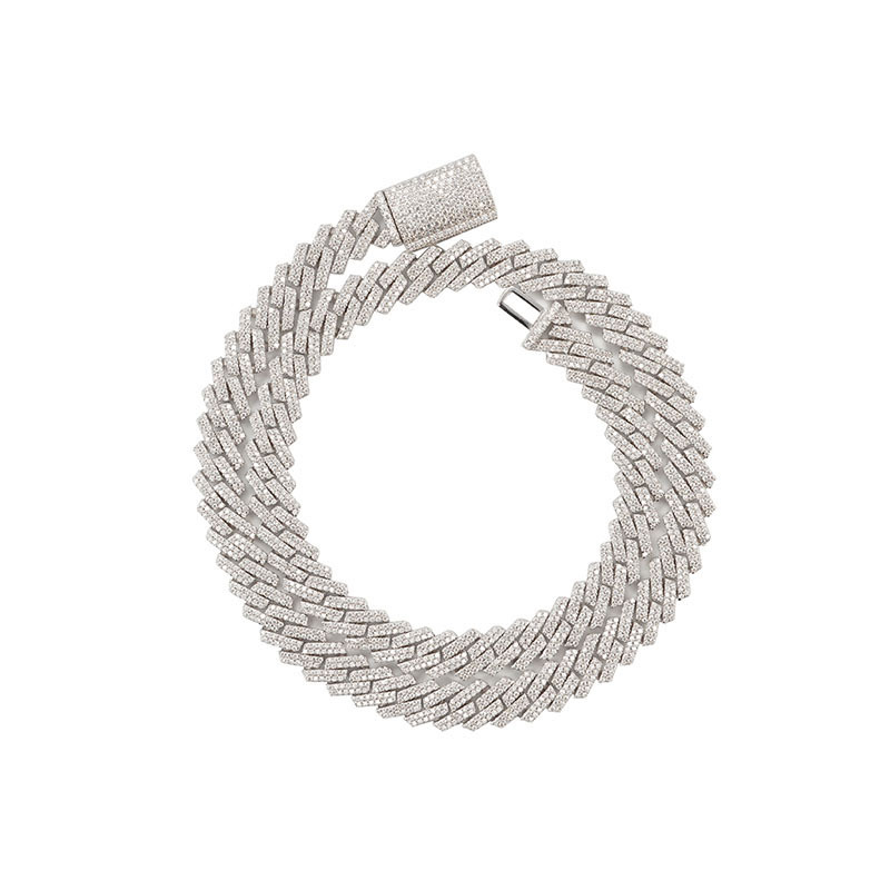 Real Gold Plated 8mm Cuban Link Chains 925 Silver Moissanite Hip Hop Jewelry Radiant Cut Cuban Necklaces Bracelets Wedding Gift