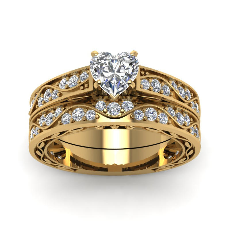 Unisex 18k Gold Dragon Pattern Hip Hop for Certified Couple Heart-Shape Gemstone Wedding Ring Bride Daily Use Party Gift Silver