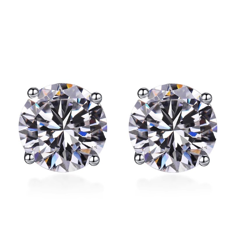 Wholesale Waterproof Nickel Free ForeverStar Diamond Jewelry 925 Sterling Silver Stud Earrings 0.5 Karat Heart Cut Moissanite