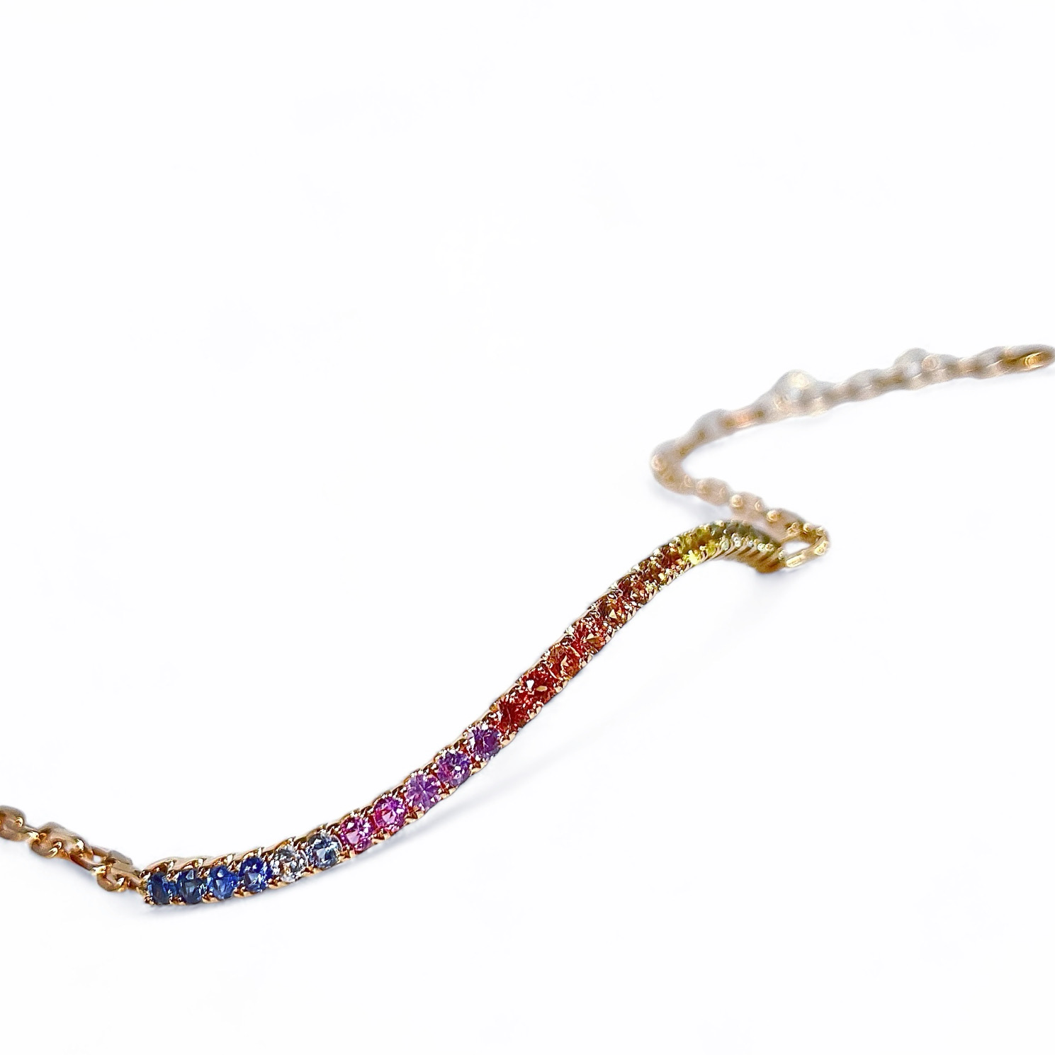Elegant Rainbow Color S925 Sterling Silver 18K Gold Bracelet with Moissanite GIA Certified Fine Jewelry for Women
