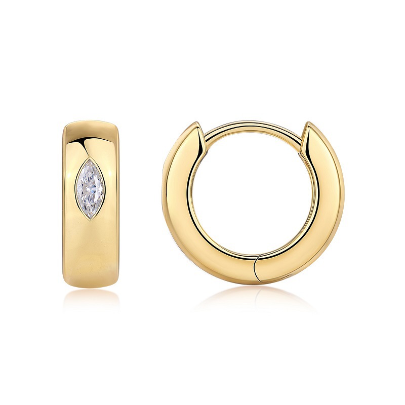 Minimalist 18K Gold Hoop Earrings Hypoallergenic Fashion for Women & Girls Customizable 18K Gold Supplier
