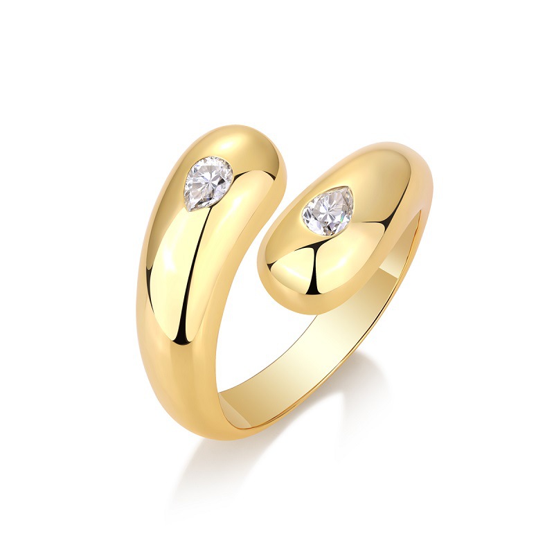 925 Silver Moissanite Ring with Grade D Moissanite Diamond 18K Gold Plated GRA Certified for Women