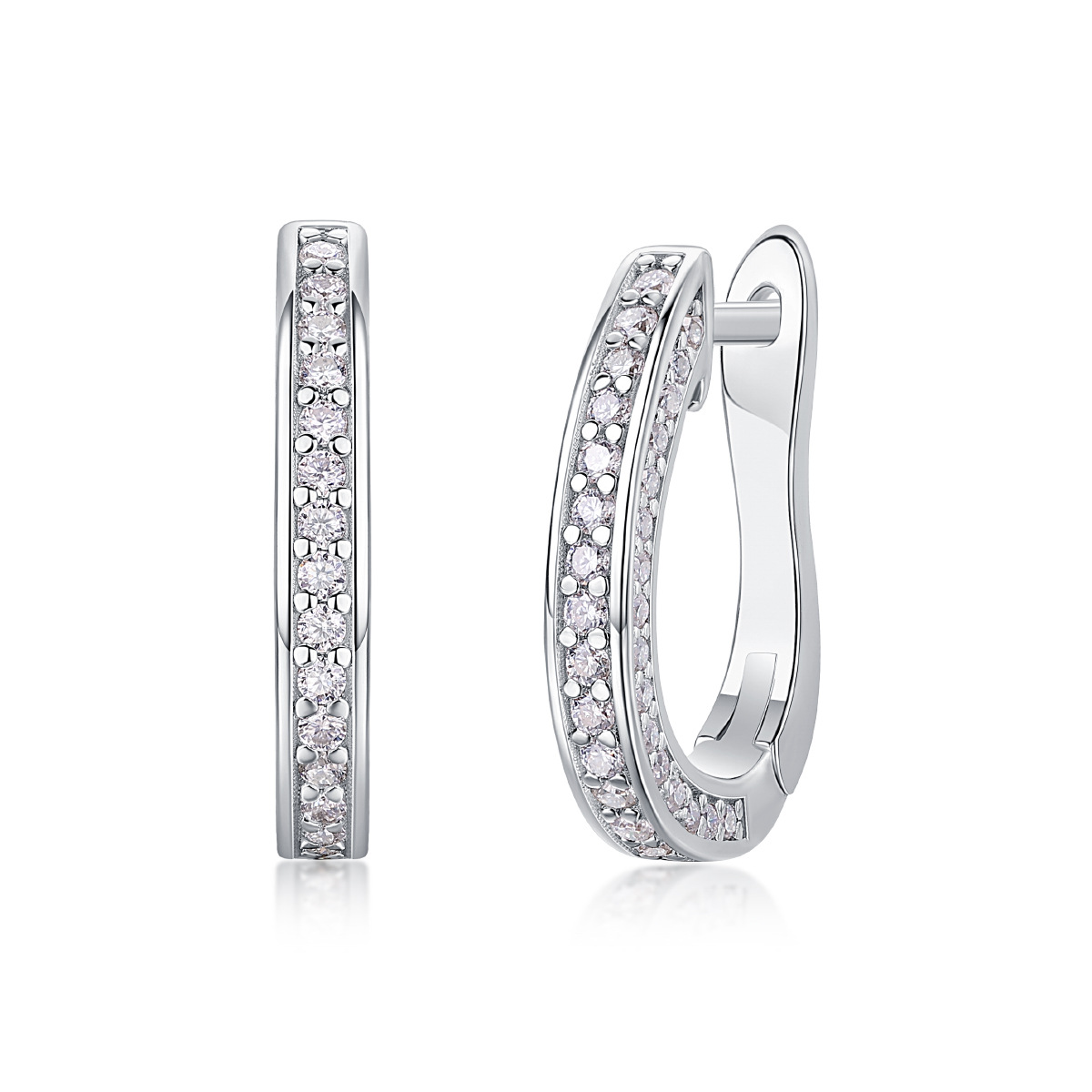 Wholesale Fine Jewelry Silver & Gold Hoop Earrings for Women 18K Moissanite High Quality Hoops