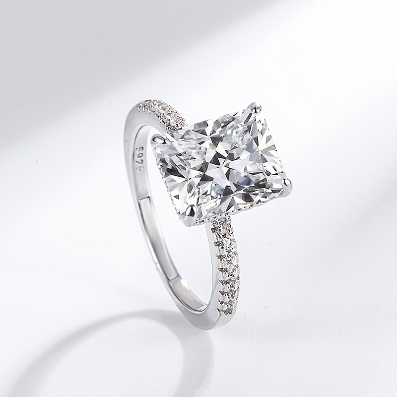 IGI GIA Certified S925 Sterling Silver Super Sparkling Ice Flower Cut Lab Diamond Ring Set