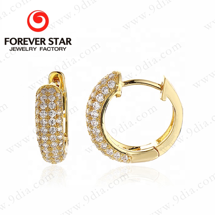 18K Gold Plated 925 Sterling Silver Drop and Stud Earrings with Cubic Zirconia for Weddings Parties and Gifts