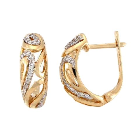 18K Gold Jewelry New Design Clip-On Lock European Designs Light Weight Star Shaped Earrings with Zircon Topaz for Women Weddings