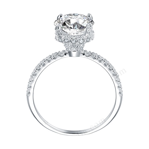 Factory Price New Design Low Cost White Moissanite Diamond Ring Wedding Rings Gold  Engagement Ring for Lady