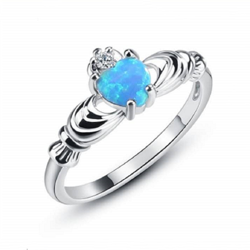 New Trendy 925 Silver Opal Ring for Mother's  Gift