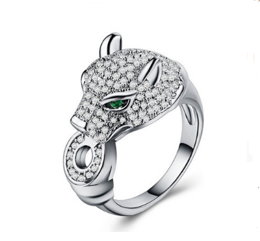 Fashionable 925 Silver Jewelry 18 K Gold Plated Cubic Zircon Leopard Rings Women