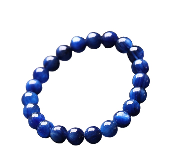 Factory Price New Arrival Blue Kyanite Beaded Bracelet High Quality Gem Ball Bangle Perfect Wedding Christmas Gift for Women